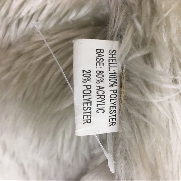 John Weitz Medium Womens Faux Suede Fur Jacket coat Long Cream Mob Wife - Picture 7 of 8
